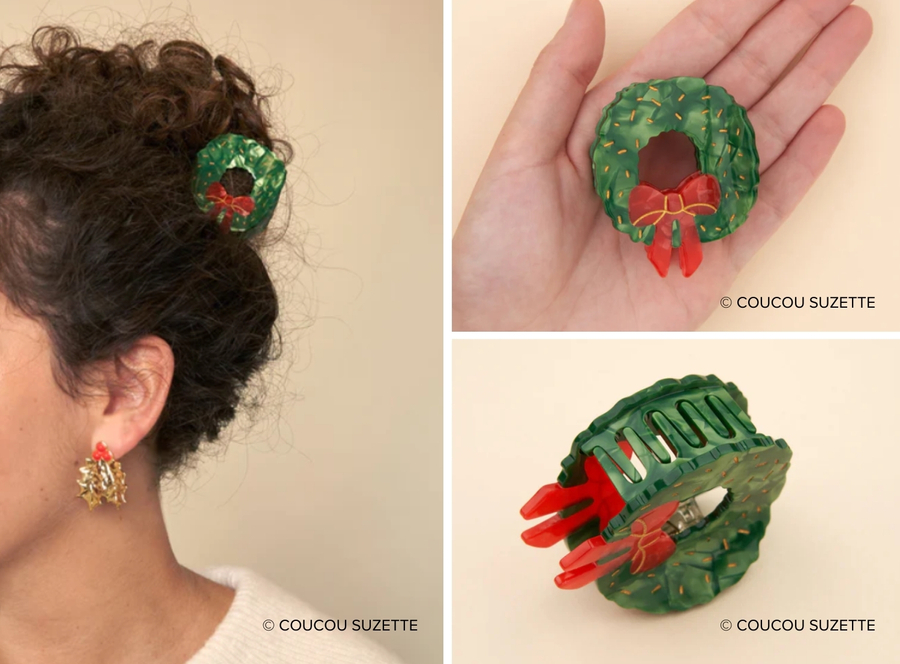 Klamra do włosów - świąteczny wianek COUCOU SUZETTE®