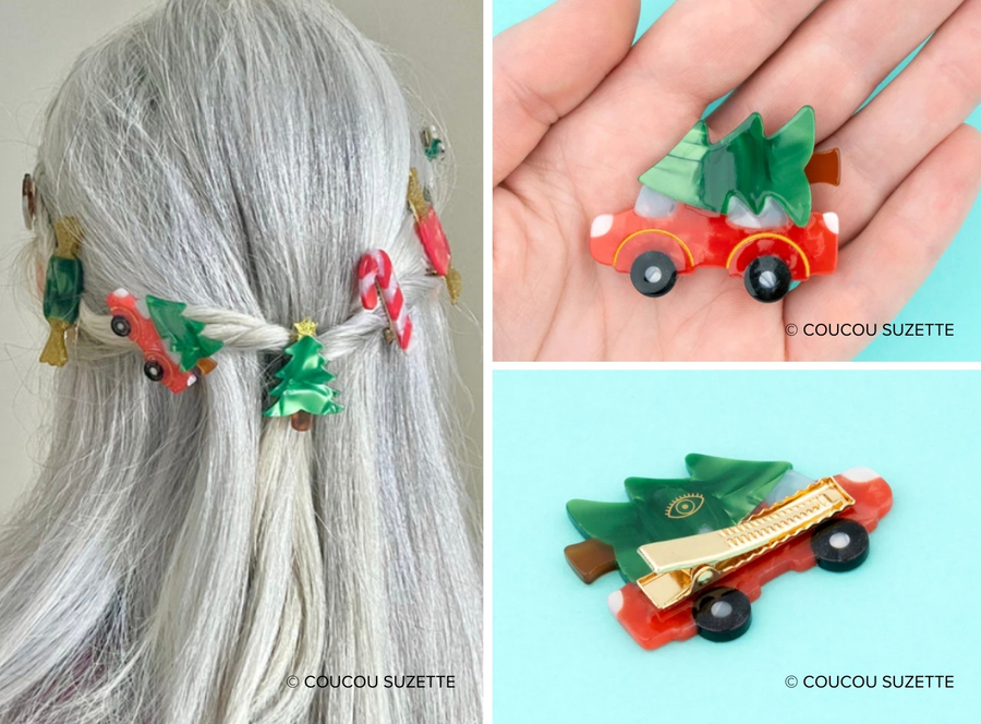 spinka do włosów - świąteczny samochód COUCOU SUZETTE®
