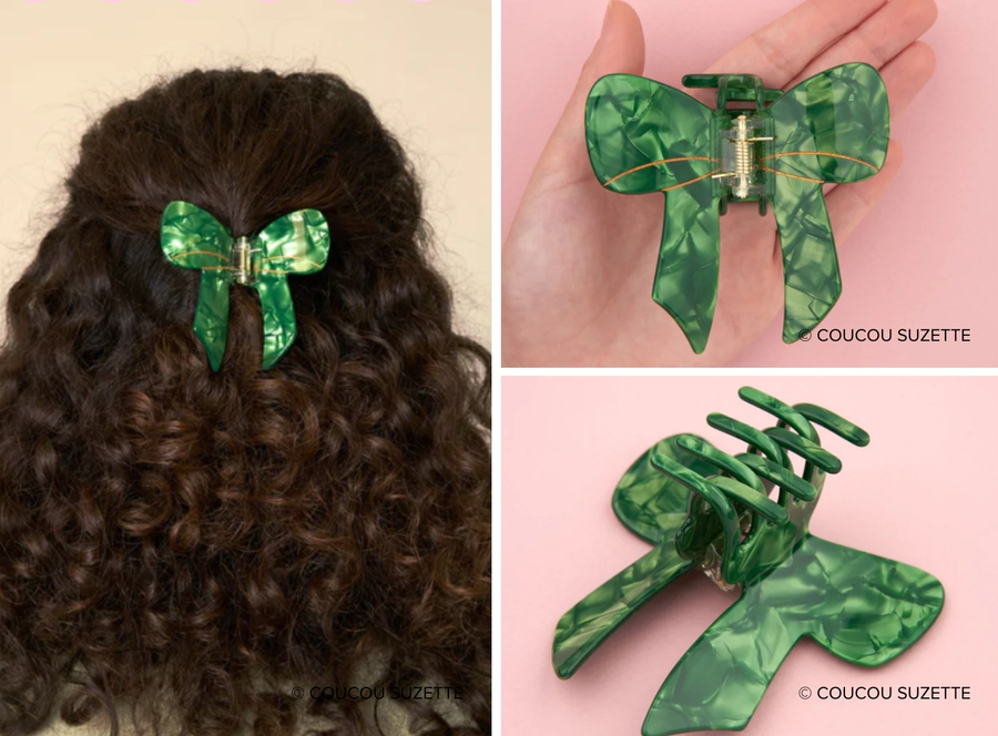 Klamra do włosów - zielona kokarda COUCOU SUZETTE®